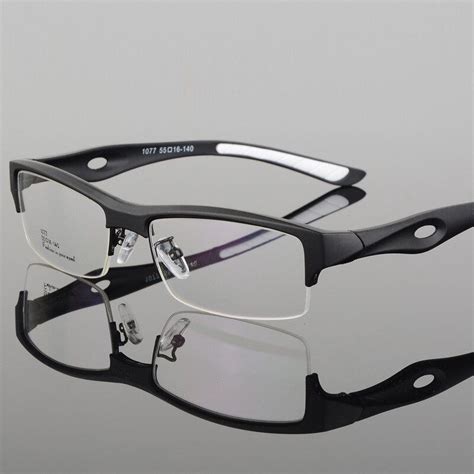 Hotony Men S Semi Rim Tr Resin Rectangular Sport Frame Eyeglasses