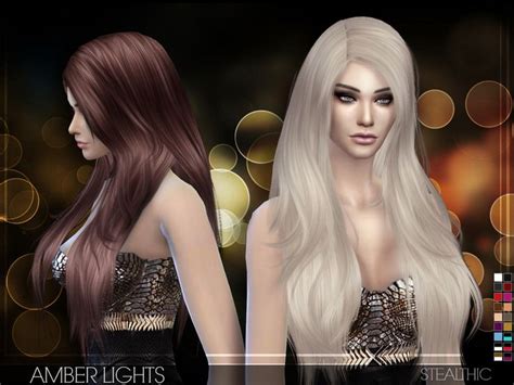 Stealthic Amber Lights Female Hair Amber Lights Maxis Match Sims