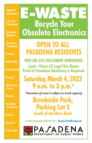 Free E Waste And Paper Shredding Event Department Of Public Works