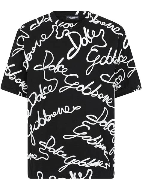 Dolce Gabbana Logo Print Cotton T Shirt Farfetch