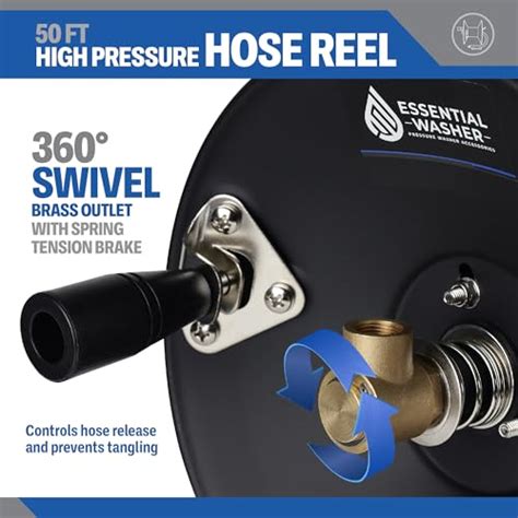 ESSENTIAL WASHER Pressure Washer Hose Reel 50ft Pressure Washer Reel