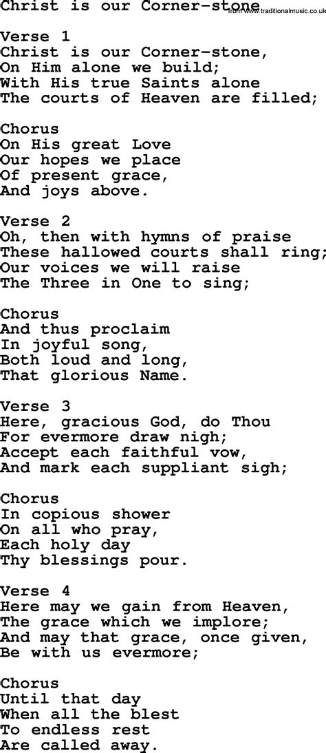 Christ Is Our Corner Stone Apostolic And Pentecostal Hymns And Gospel Songs Lyrics And Pdf