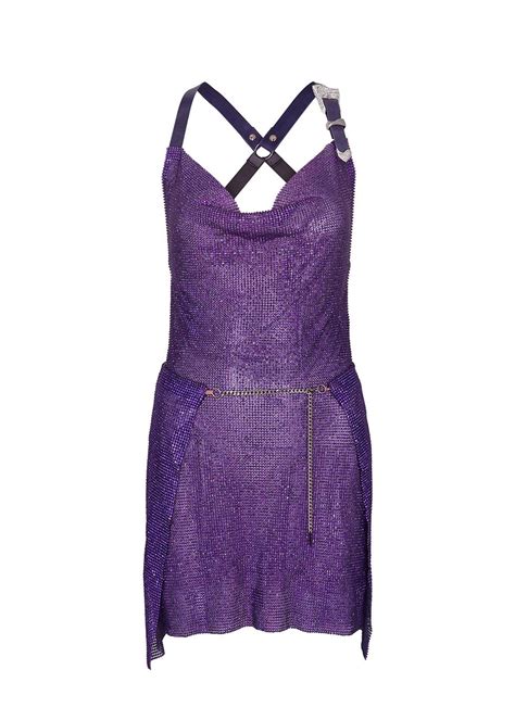 Poster Girl Adrianne Embellished Chainmail Mini Dress In Purple Lyst