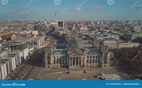 Aerial View Of Historic Reichstag Building In Berlin Centre Germany