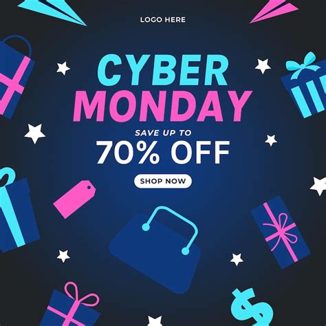 Neon Cyber Monday Banner Flyer Venta De Compras Dise O De Plantillas De