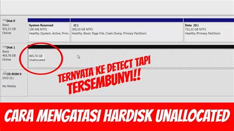 Cara Mengatasi Hardisk Komputer Tidak Terbaca Unallocated How To