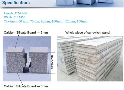 Durable Fire Retardant Eps Cement Sandwich Panel Wall Insulation