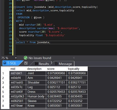 Handle JSON Data In SQL