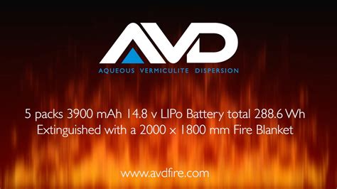 Using An Avd Fire Blanket On A Lithium Ion Battery Pack Youtube