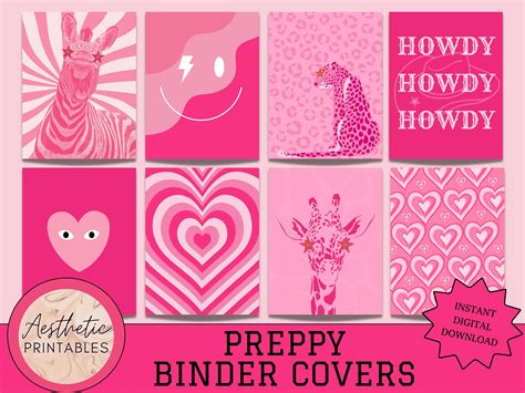 Preppy Printable Binder Covers