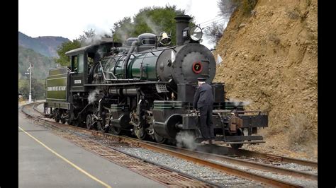 NILES CANYON RAILWAYS Steam Locomotive Skookum Is Guided By Hand