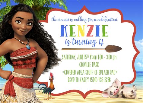 Moana Tarjetas De Invitación Y Sobres 20 Invitaciones De Relleno Para