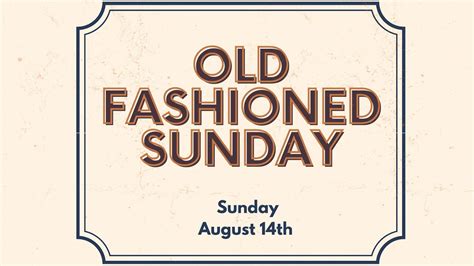 Old Fashioned Sunday First Service YouTube