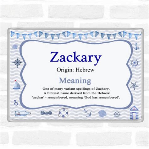 Zackary Name Meaning Jumbo Fridge Magnet Nautical Ebay