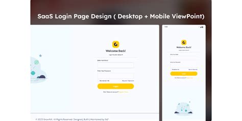 SaaS Login Page Design Concept Desktop Mobile Viewpoint Figma