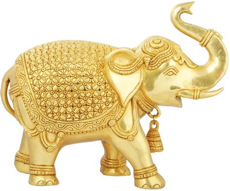 Elephant Decorated With Lotus Flowers And Trunk Upraised High Supremely Auspicious According To