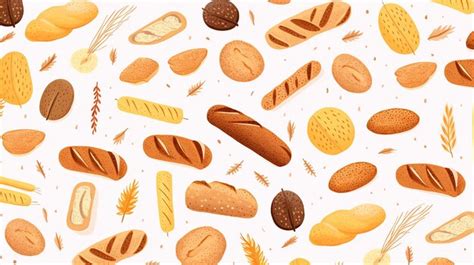 Premium Ai Image Seamless Pattern Of Bread In Watercolor Illustration