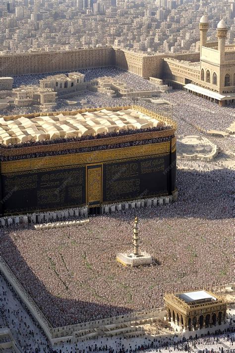 Premium AI Image | A majestic view of the Kaaba the holiest site in ...