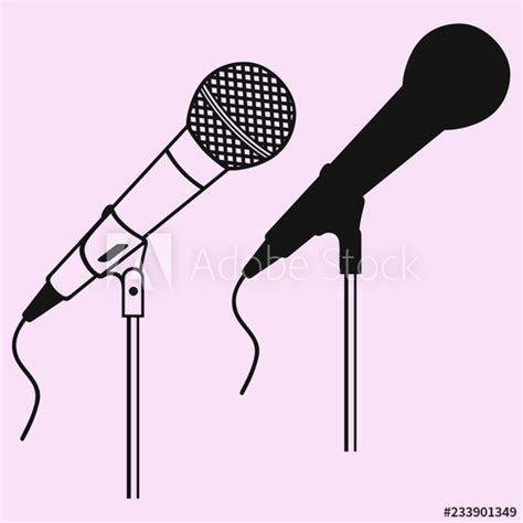 Microphone Silhouette Vector At Vectorified Collection Of