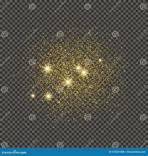 Gold Glittering Dust on Transparent Backdrop Stock Vector ...