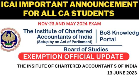 ICAI IMPORTANT ANNOUNCEMENT FOR ALL CA STUDENTS REGARDING PAPER WISE