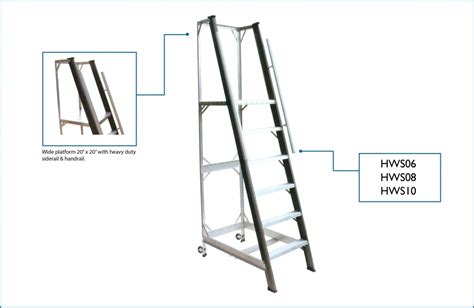 Aluminium Warehouse Step Ladder Aluminum Ladder Material Handling