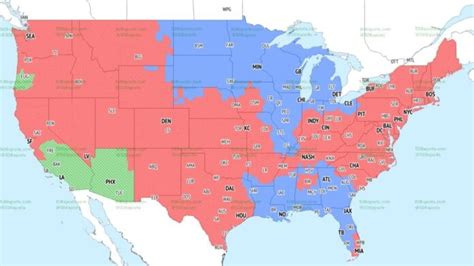 Nfl Coverage Map Week 6 Tv Schedule For Fox Cbs Broadcasts