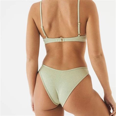 Swim Montce Moderate Coverage Lulu Bikini Bottom Jade Sparkle