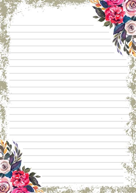 Letter Paper A Writing Paper Printable Stationery Writing Paper