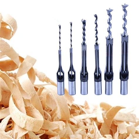 Essential Woodworking Square Hole Drill Bit Set 6pcs Chisel Tools Ebay