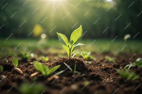 Premium Photo Green Seedling Growing In Soil On Nature Background New