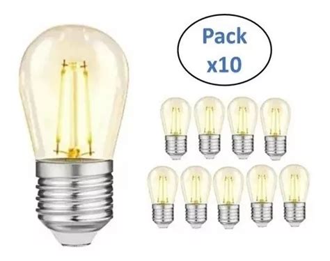 Pack X10 Ampolleta Vintage 2w E27 Filamento Luz Calida MercadoLibre