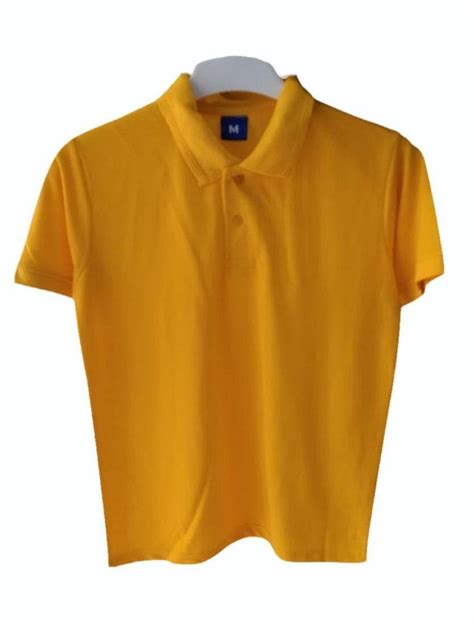 Men Plain Yellow Cotton Collar T Shirt Polo Neck At Rs 200 In New Delhi