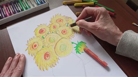 Van Gogh E I Girasoli Con I Pastelli A Olio YouTube