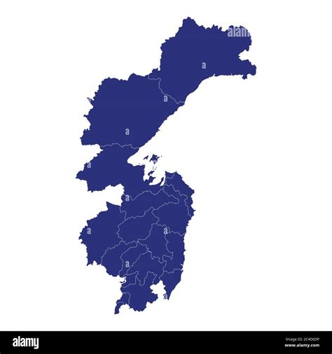 high quality map  khabarovsk krai   region  russia  borders   districts stock