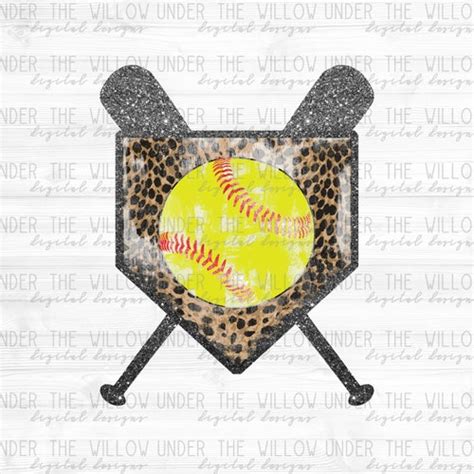 Softball Lightning Bolt Png Sublimation Design Leopard Etsy