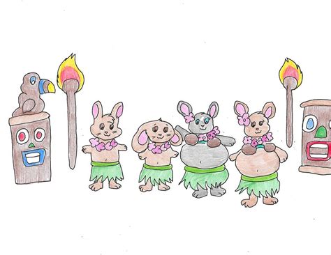 Beach Bunnies Hula Dancing 2 By Amazingtrixie On Deviantart