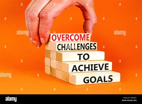 Overcome challenges to achieve goals symbol. Concept words Overcome ...