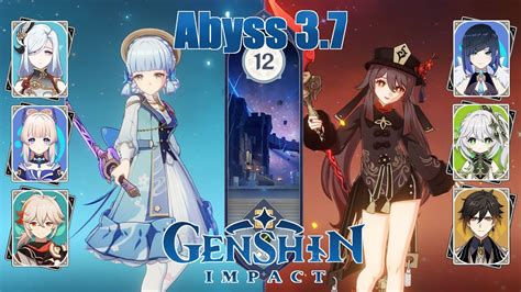 Genshin Impact Ayaka Freeze Team And Hu Tao Burgeon Team Abyss 3 7