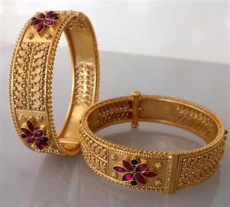 Latest Broad Gold Bangle Designs