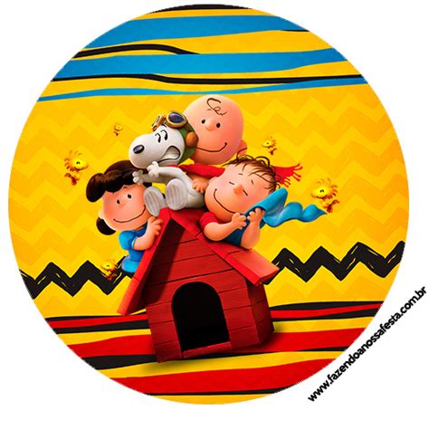 Topper Para Docinhos Snoopy E Sua Turma Fazendo A Nossa Festa