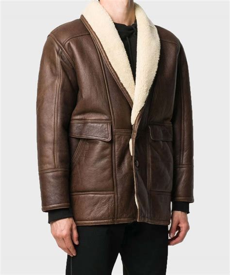 Mens Sheepskin Leather B3 Flight Aviator Winter Shearling Jacket