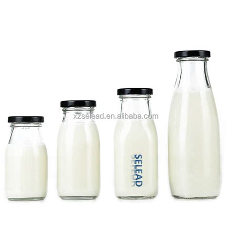 Oz Ml Ml Ml Litre Clear Empty Glass Round Milk Glass