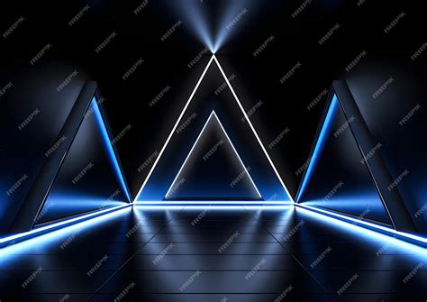 Premium Photo Modern Futuristic Blue Neon Lights Background