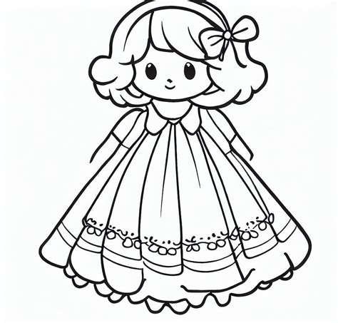 Coloriage Une Petite Fille En Robe T L Charger Et Imprimer Gratuit