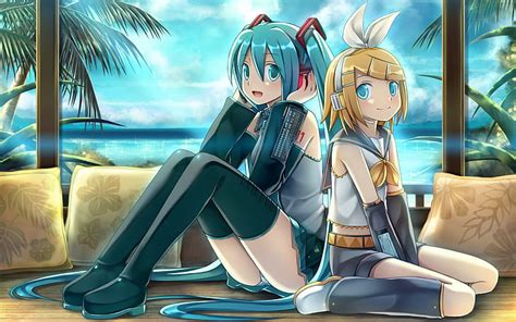 Hd Wallpaper Headphones Blondes Panties Vocaloid Hatsune Miku Blue