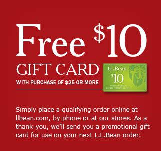 Free $10 Gift Card to L.L. Bean with $25 Purchase - Passion for Savings