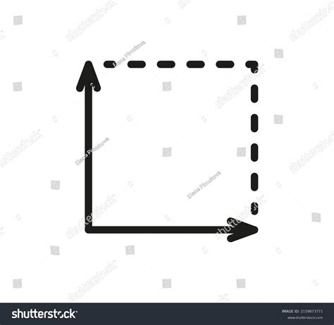 Square Area Icon Coordinate Axes Sign Stock Vector (Royalty Free ...