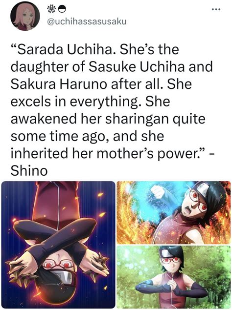 Sarada Uchiha Shes The Daughter Of Sasuke Uchiha And Sakura Haruno