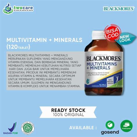 Jual Blackmores Multivitamins Mineral Tablet Bpom Kalbe Di Seller